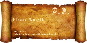 Pless Margit névjegykártya